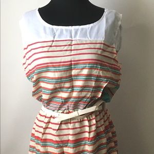 Striped Belted Summer Lightweight Cover Up Dress